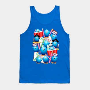 Back to School Cute Blue Birds Tank Top